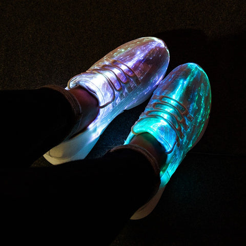 Led Fiber Optic Shoes For Girls | Boys | Men & Women - USB Recharge Glowing Sneakers