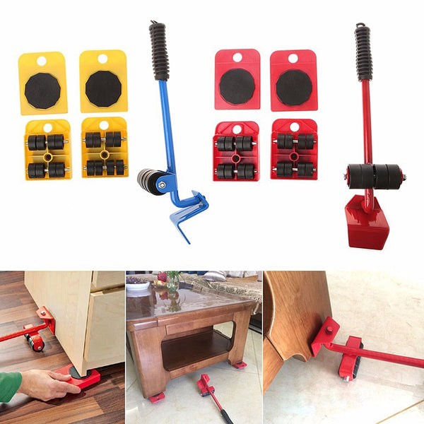 Furniture Lifter Slider Kit - Heavy Furniture Mover Tool With 4 Pad Mover Slider