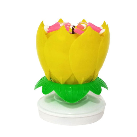 Rotating Musical Magic Birthday Flower Candle - Birthday candle