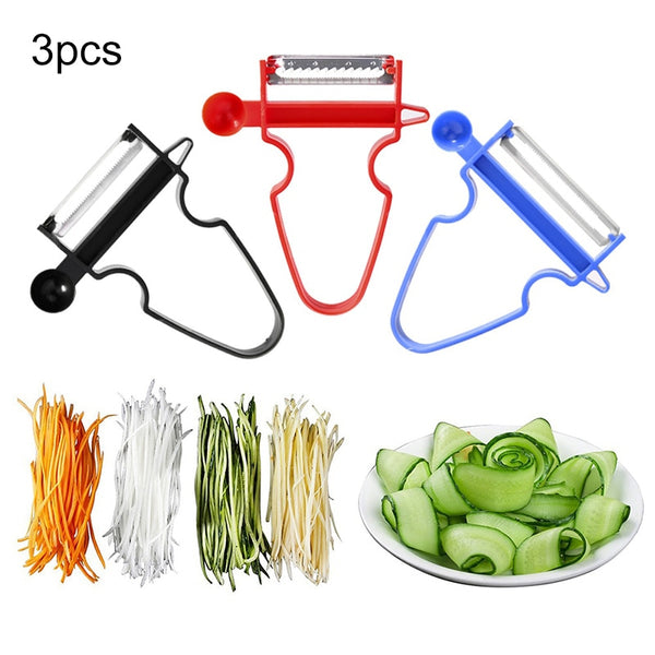 3 PCS Magic Peeler Set  - Grater Kitchen Tools - Multi Peel Stainless Steel Blade Cutter
