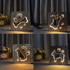 Creative Wooden Animal 3D Lamp