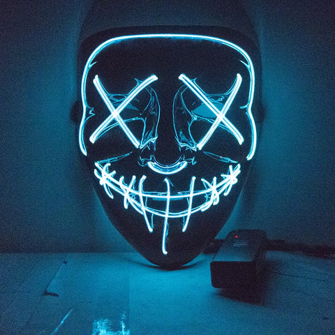 Halloween LED Party Mask - Glow In Dark 10 Colors To Choose