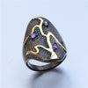 Luxury Black Gold Ring for Women