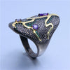 Luxury Black Gold Ring for Women